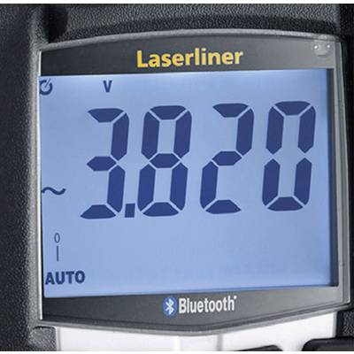 Digitalni mjerni uređaj s zaslonom prikazuje brojčanu vrijednost '3,820 V'. Gore piše 'Laserliner', a dolje 'Bluetooth'.