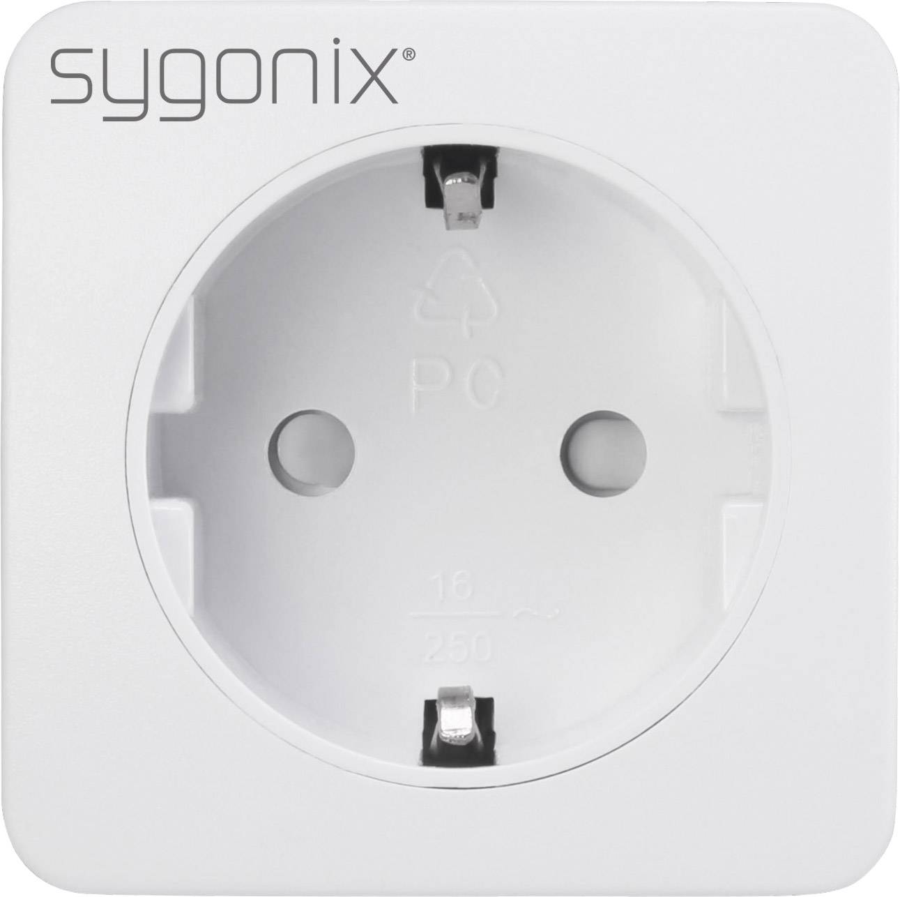 Bijela utičnica marke Sygonix s dva utora.
