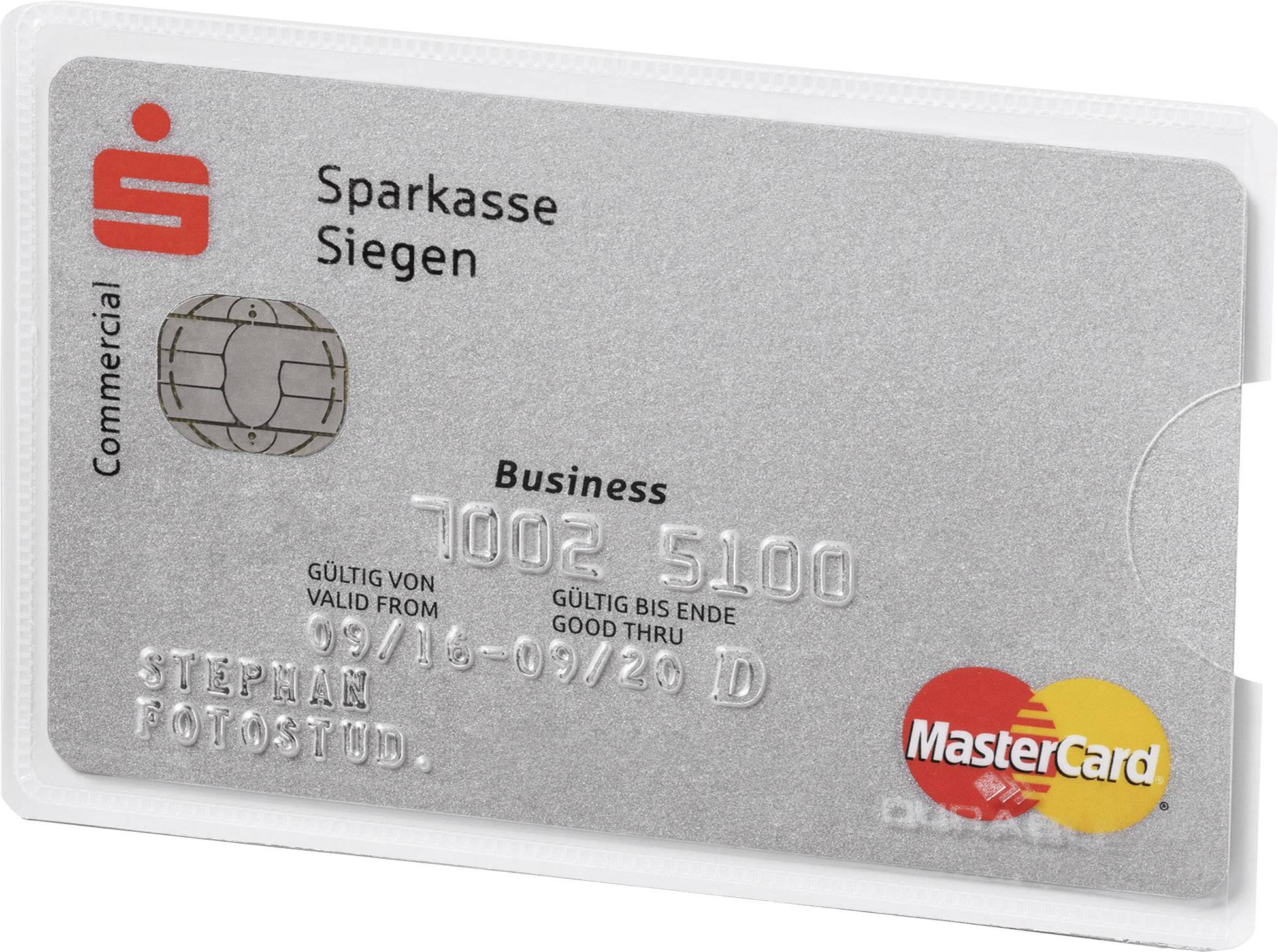 Srebrna kreditna kartica Sparkasse s Mastercard logotipom, brojem kartice, čipom i natpisom 'Sparkasse Siegen' na vrhu.