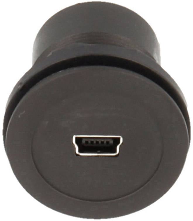 Crni okrugli priključak za punjenje s Micro-USB utikačem.