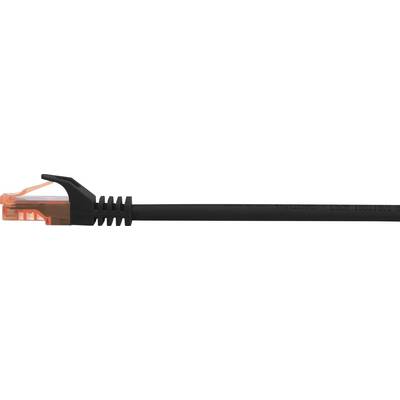 Crni Ethernet kabel s prozirnim, narančastim utikačem.