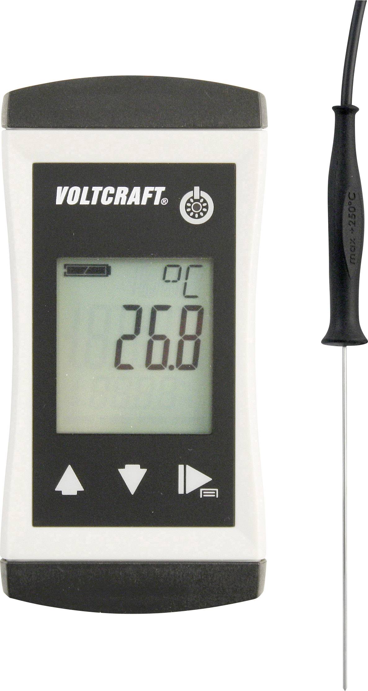 Digitalni termometar s ekranom koji prikazuje temperaturu od 26,8 °C. Povezan je sa sondom.