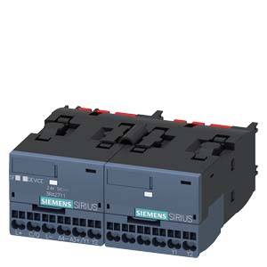 Siemens SIRIUS kontaktor, električni preklopni uređaj, dvoredan, s oznakom i priključnim stezaljkama, za industrijske primjene.