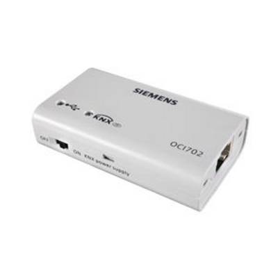 KNX IP sučelje tvrtke Siemens, model OCI702, za povezivanje sustava upravljanja zgradama putem mrežnih protokola.