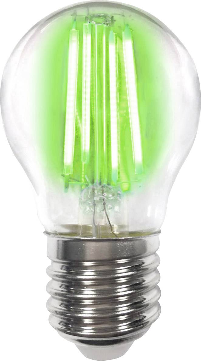 LightMe LM85316 LED Energetska učinkovitost 2021 B (A - G) E27 oblik kapi 4 W zelena (Ø x D) 45 mm x 77 mm filament 1 St.
