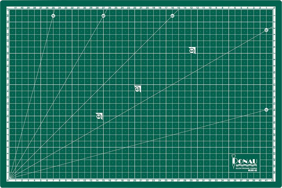 Donau Elektronik Snijmat (l x b) 450 mm x 300 mm Groen 1 stuk(s)