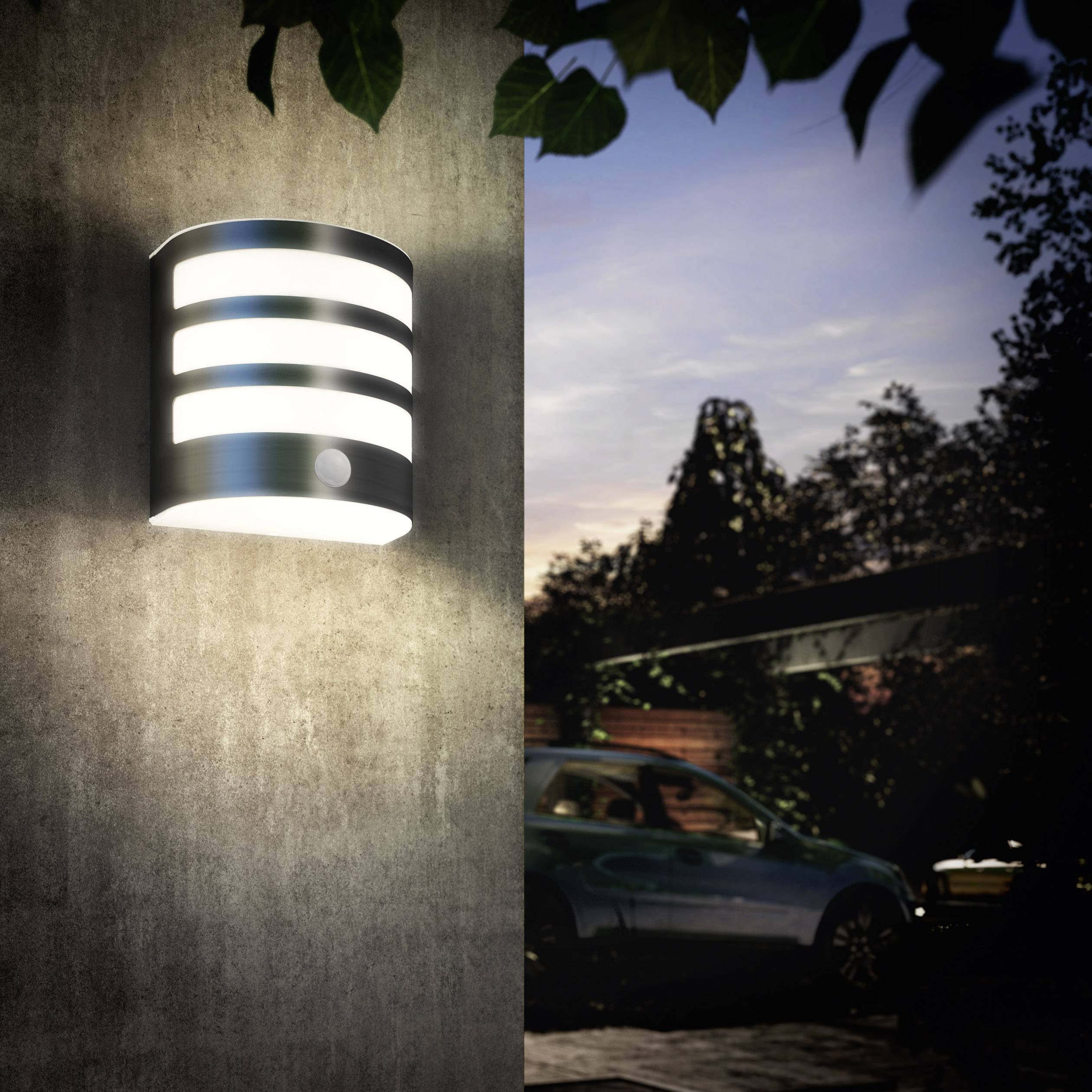 Philips LED Calgary 173154716 Applique LED extérieure avec détecteur de mouvement LED 3 W acier inoxydable