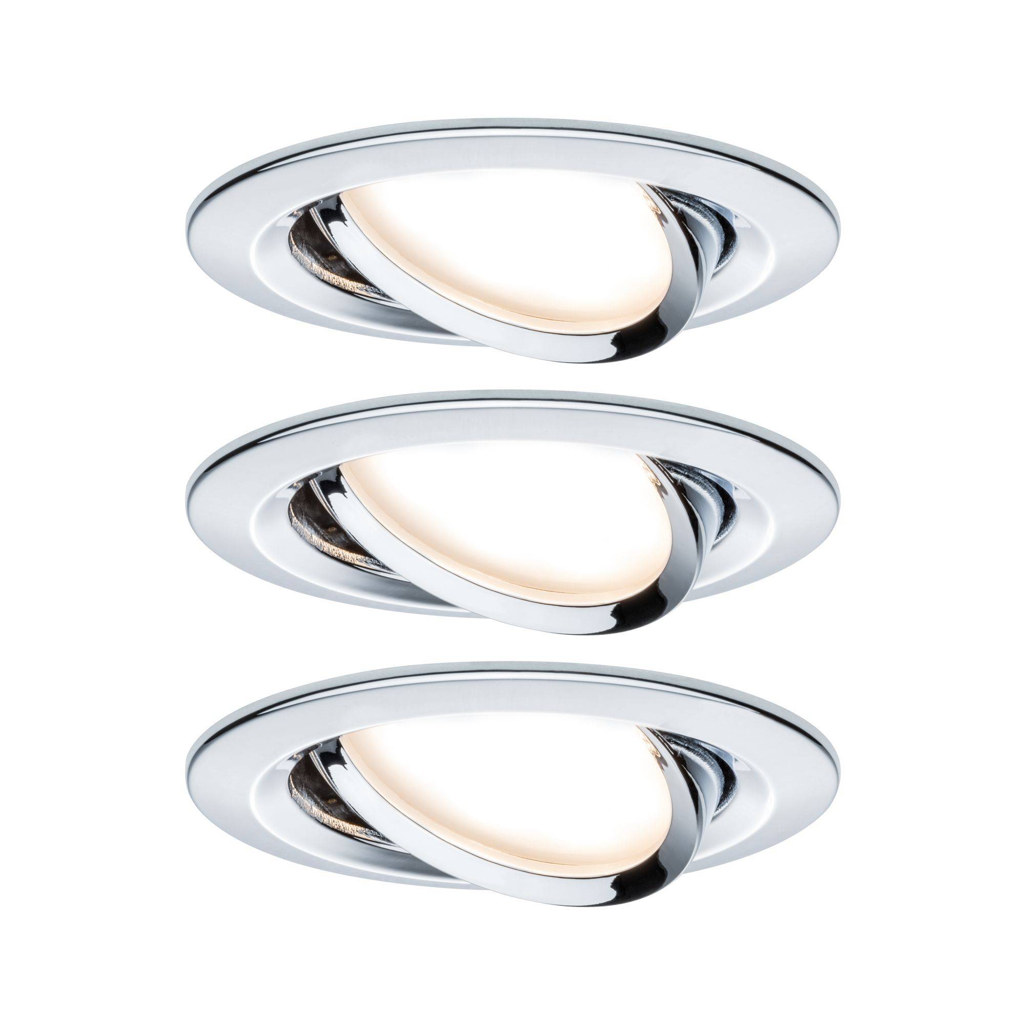Paulmann 93434 Inbouwlamp Set van 3 stuks 19.5 W Chroom (glanzend)