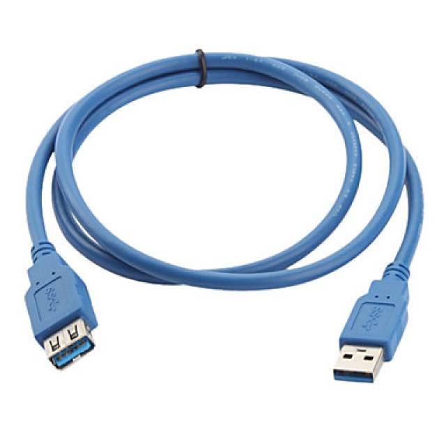 TECHly USB kabel USB 3.2 gen.1 USB-A utikač, USB-A utičnica 1.00 m plava boja pozlaćeni kontakti ICOC U3-AA-10-EX-3