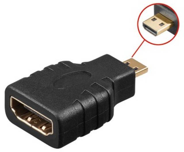 TECHly IADAP-HDMI-MD HDMI adapter [1x muški konektor micro HDMI tipa D - 1x ženski konektor HDMI] crna 0 mm-0
