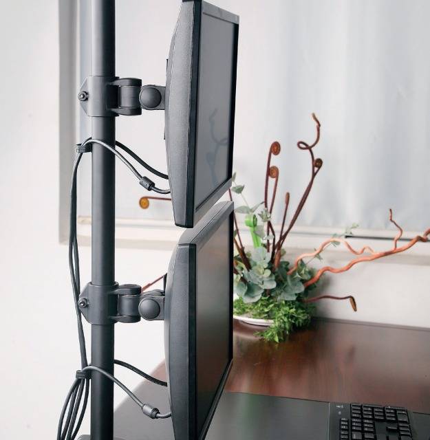 TECHly ICA-LCD-350-D stolni nosač za monitor 2 Zaslon(i) 33,0 cm (13") - 68,6 cm (27") crna vrtljivi nosač, podesiv po v-3