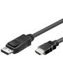 TECHly DisplayPort / HDMI priključni kabel RJ45 utikač 2.00 m crna ICOC-DSP-H-020 sa zaštitom DisplayPort kabel