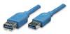 TECHly USB kabel USB 3.2 gen.1 USB-A utikač, USB-A utičnica 2.00 m plava boja pozlaćeni kontakti ICOC U3-AA-20-EX