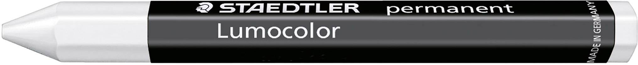 Crni STAEDTLER Lumocolor trajni marker s bijelim vrhom, pogodan za različite površine. Izrađeno u Njemačkoj.
