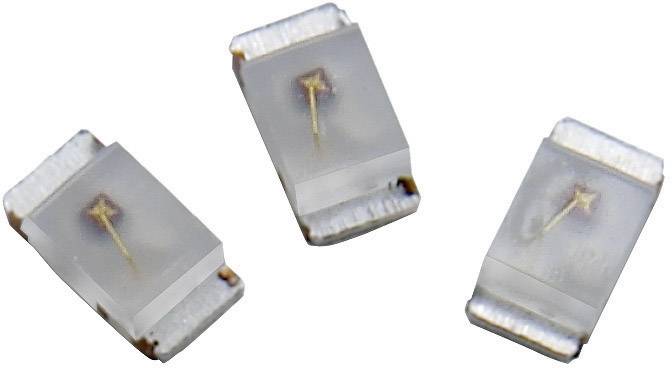 Tri male, pravokutne SMD-diode s prozirnim kućištem i srebrnim krajevima, na svijetloj pozadini.