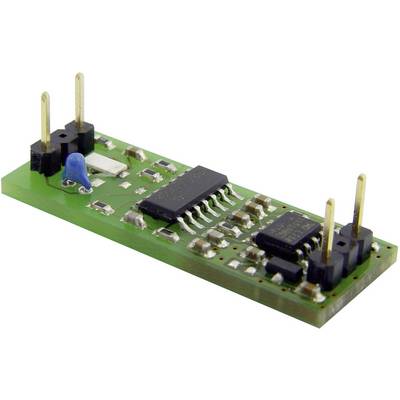 Zelena elektronička tiskana pločica s više crnih integriranih elektroničkih sklopova i zlatnim priključcima.