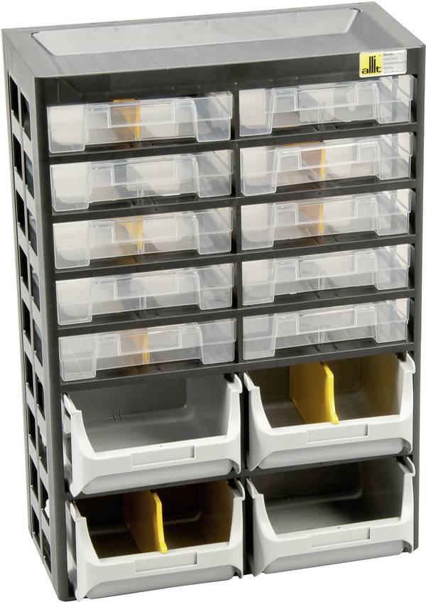 Allit  458140    magazin za pohranu  VarioPlus Basic D 21    (Š x V x D) 305 x 435 x 170 mm  crna, siva, žuta  1 St.