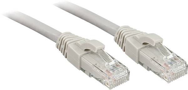 LINDY 45407 RJ45 mrežni kabel, Patch kabel CAT 6 U/UTP 10.00 m siva sa zaštitom za nosić 1 St.
