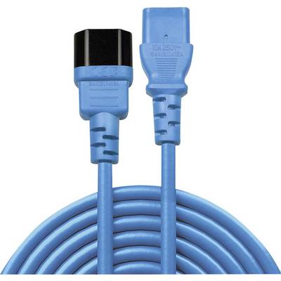 Plavi električni kabel s dva različita utikača: lijevo IEC C19, desno IEC C13. Pogodan za uređaje s odgovarajućim priključcima.