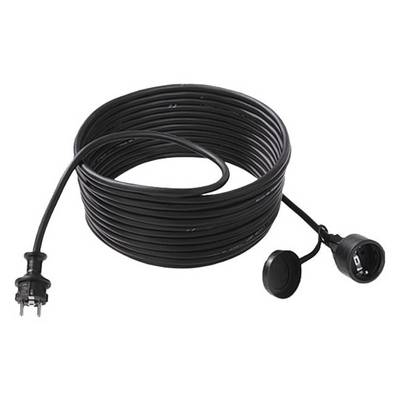 Dugi, namotani električni produžni kabel s europskim utikačem i utičnicom, pogodan za elektroničke uređaje za vanjsku upotrebu.