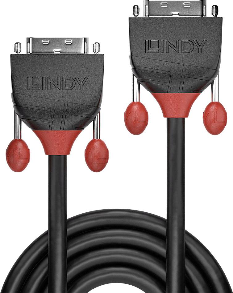 LINDY DVI Aansluitkabel DVI-D 18+1-polige stekker, DVI-D 18+1-polige stekker 5.00 m Zwart 36258 DVI-kabel