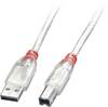 LINDY USB kabel USB 2.0 USB-A utikač, USB-B utikač 0.50 m prozirna dvostruko zaštićen 41751