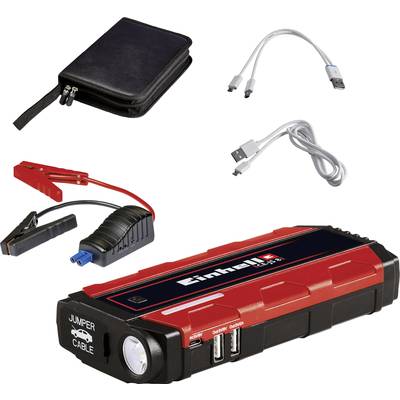 Kompaktni uređaj za paljenje vozila s kabelom, kabovima za punjenje i torbicom za nošenje. Pruža mobilno napajanje električnom energijom za vozila i elektroničke uređaje.