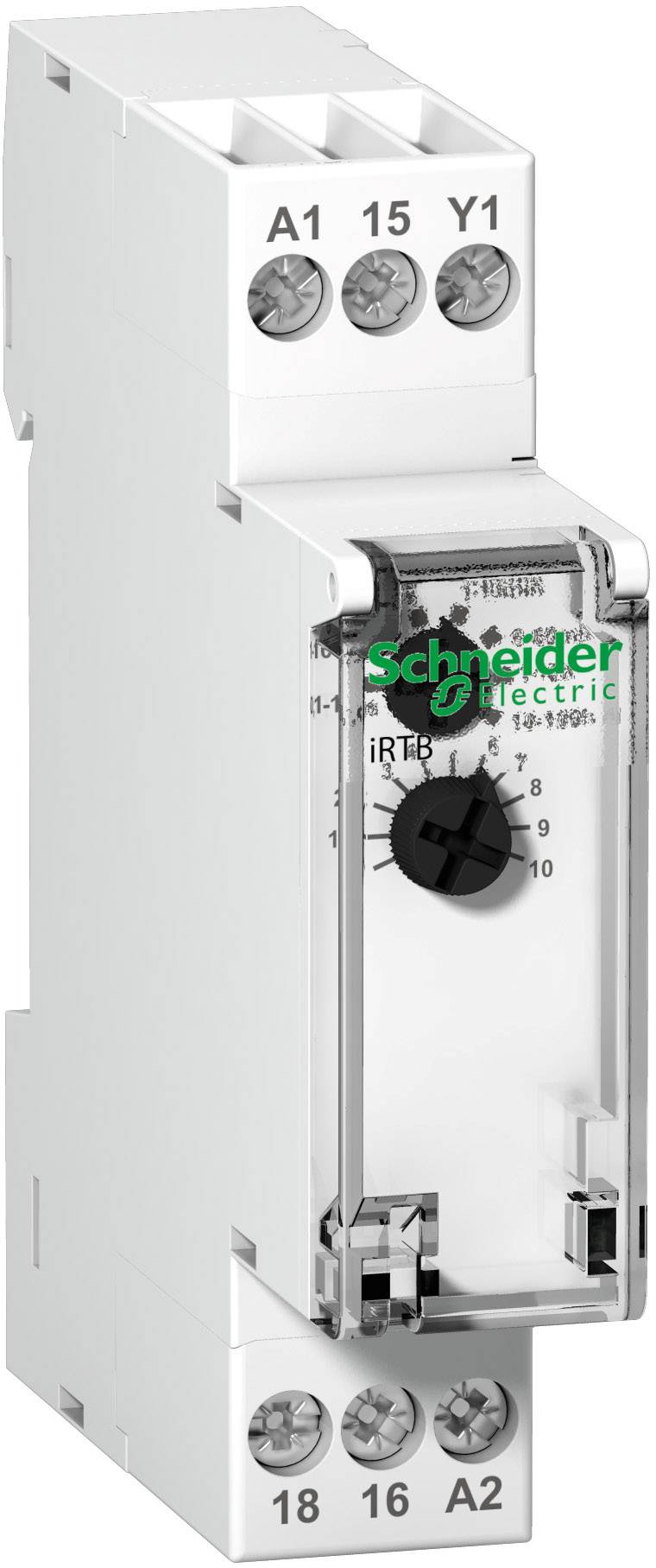Sat s upravljačem vremena s okretnim gumbom za podešavanje sati, tvrtke Schneider Electric. Naziv modela nije vidljiv.