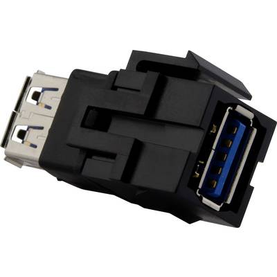 Crni USB 3.0-A na USB 3.0-B adapter, s plavim priključkom unutar USB-B utikača, za spajanje USB uređaja.