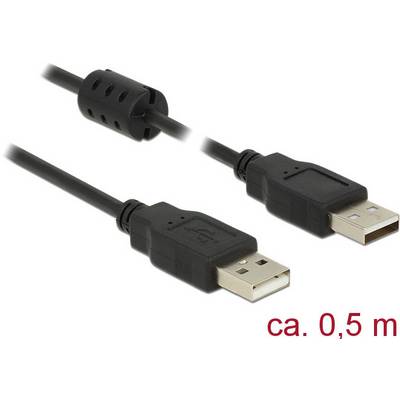 USB produžni kabel, dužine cca. 0,5 metara, s feritnom jezgrom. Pogodan za računalne i periferne uređaje za pojačanje signala.