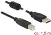 Delock USB kabel USB 2.0 USB-A utikač, USB-B utikač 1.50 m crna s feritnom jezgrom 84896