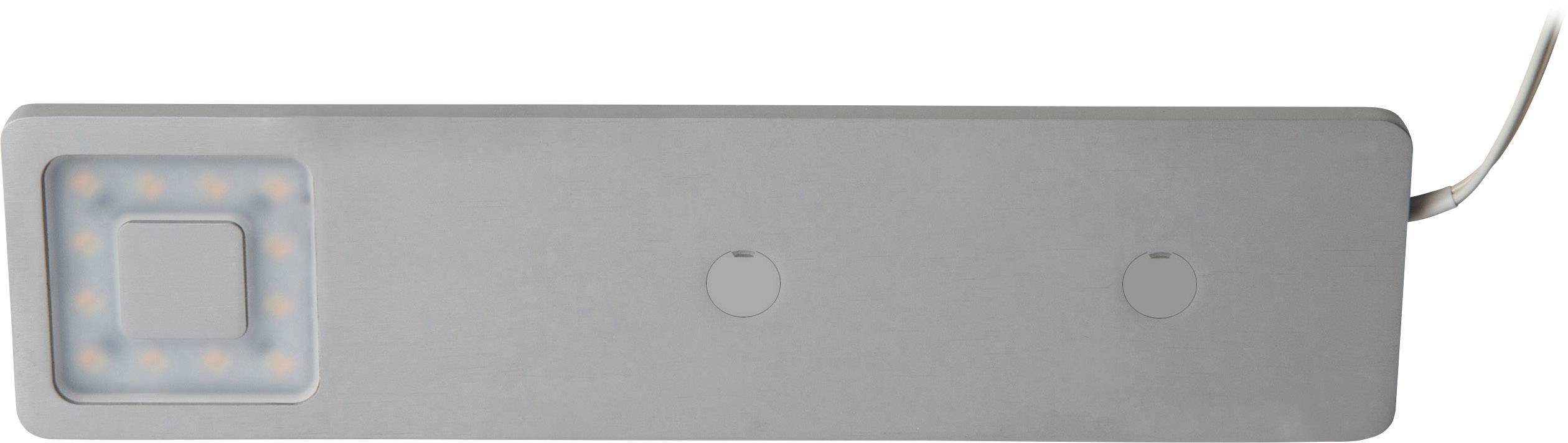 Siva LED podžbanjska svjetiljka pravokutnog oblika s dva okrugla tipkača na dodir, lijeva strana s osvjetljenim LED diodama.