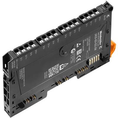 Elektronički modul tvrtke Weidmüller s više priključaka, naljepnicama i QR kodom, namijenjen industrijskim primjenama ili upravljačkim sustavima.