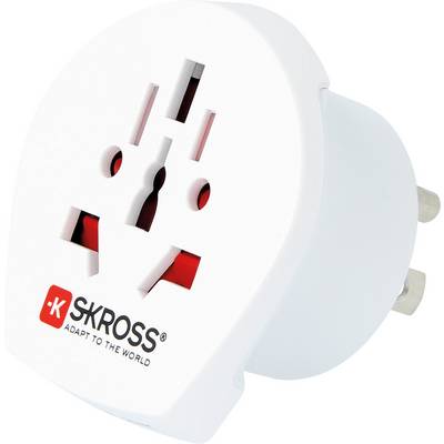 Bijeli putni adapter SKROSS s nekoliko priključaka za utičnice.
