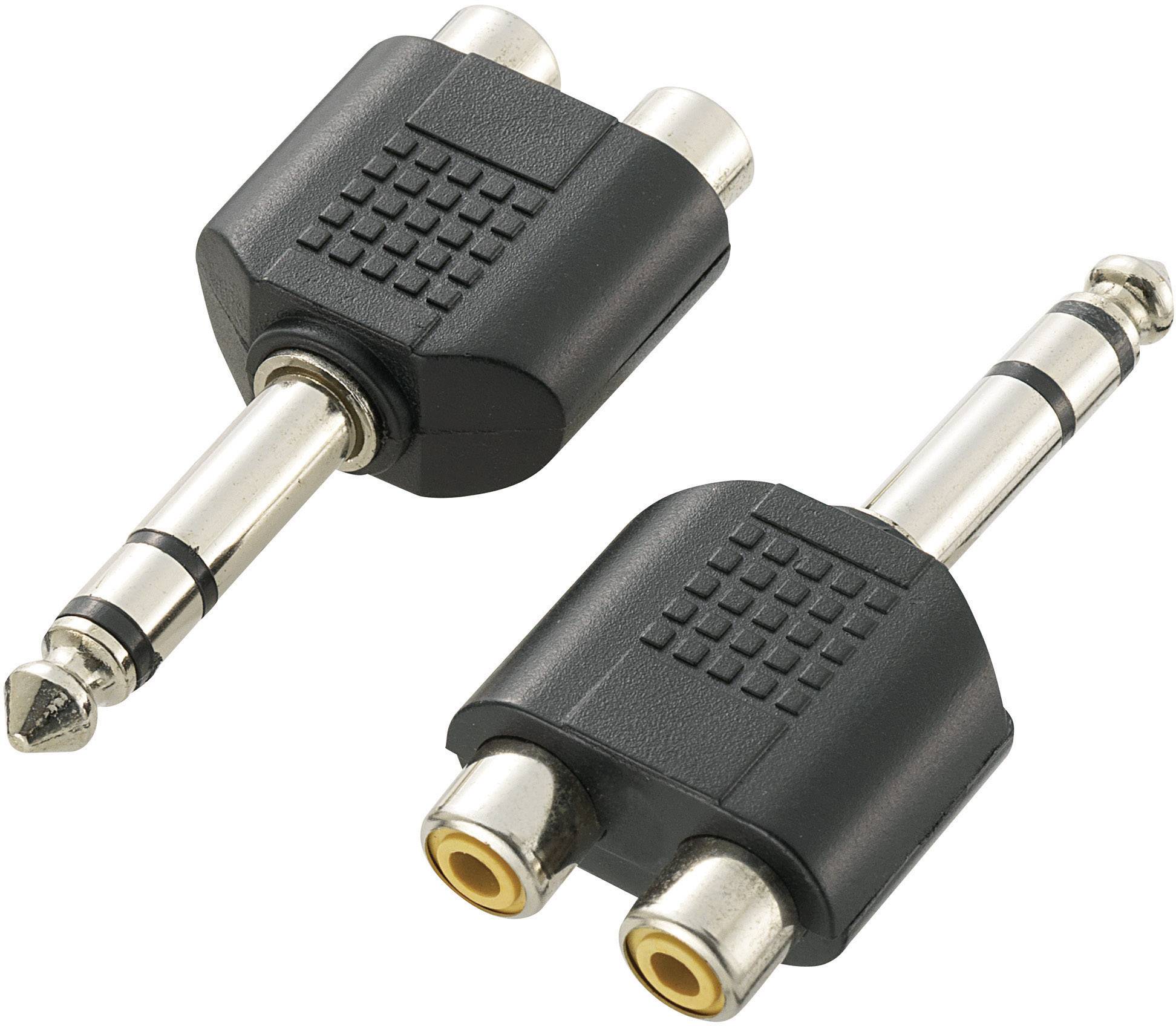 SpeaKa Professional SP-7870188 utičnica / Cinch audio Y-adapter [1x 6,3 mm banana utikač - 2x ženski cinch konektor] crna
