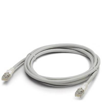 Sivo ethernet kabel s dva RJ45 priključka, smotano na bijeloj pozadini.