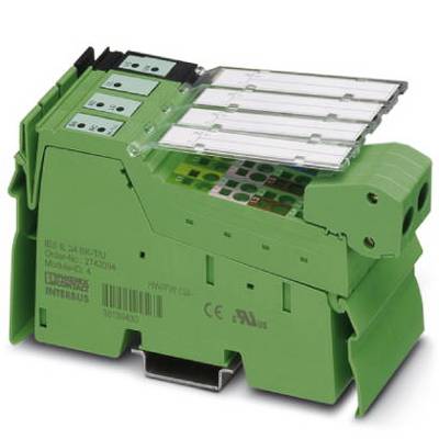 Zeleni električni modul s više utora, oznake 'IBS S5'.