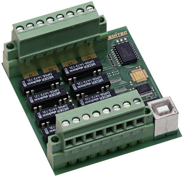 Deditec USB-RELAIS-8_B USB-RELAIS-8_B izlazni modul USB   Broj relejnih izlaza: 8
