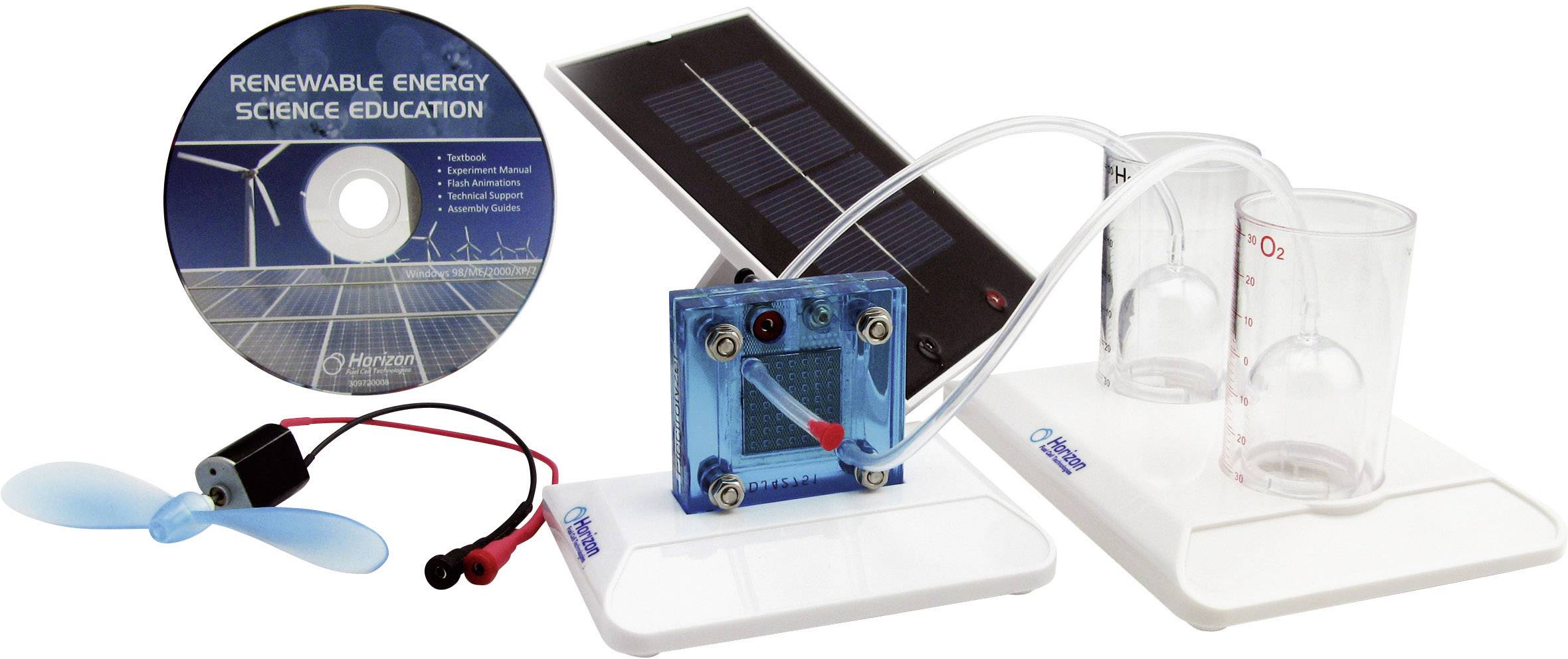 Eksperimentalni komplet za obnovljive energije sa solarnom ćelijom, gorivom ćelijom, vjetrogeneratorom i CD-om s uputama za znanstveno obrazovanje.