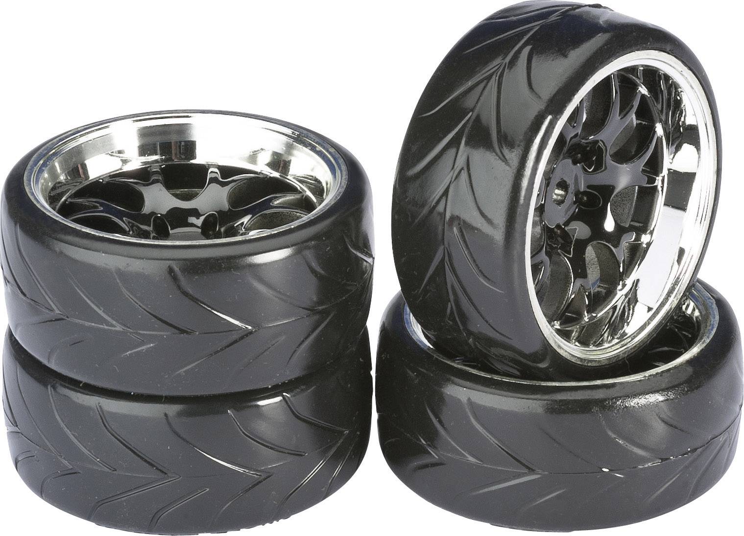 Absima 1:10 cestovni model kompletni kotači Drifter A Wabe crno-krom 4 St.