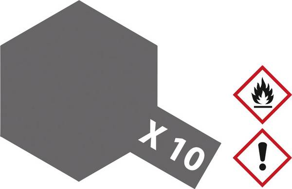 Tamiya akrilna boja za zračno prskanje gun metal (sjajna) X-10 staklena posuda 23 ml