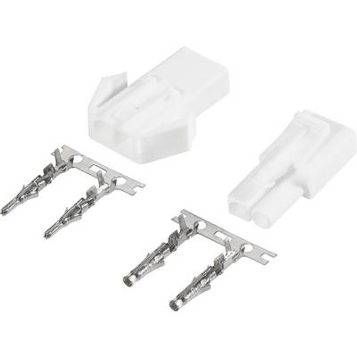 Električki utikač s bijelenom plastičnom kućištem i četiri metalne čivije, pogodan za kabelske spojeve u elektroničkim uređajima.