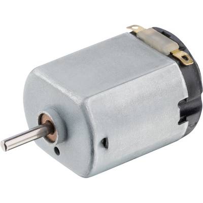 Mali istosmjerni elektromotor od metala zaobljenih rubova s izbočenom osovinom.