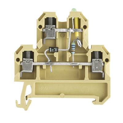 Weidmüller 0210460000 Doorgangsserieklem Schroeven Beige, Geel 25 stuk(s)