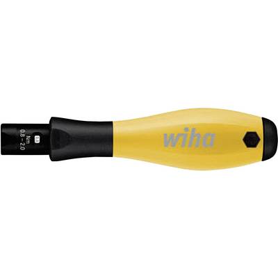 Žuti ručaj odvijača s natpisom 'wiha', pogodan za bitove; ergonomski dizajn za udobno zavrtanje vijaka.