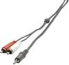 SpeaKa Professional SP-1300360 Cinch / utičnica audio priključni kabel [2x muški cinch konektor - 1x 3,5 mm banana utikač] 2.00 m crna