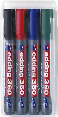 Edding 360 4-360-4 Whiteboardmarker crna, plava boja, crvena, zelena 4 St.-0