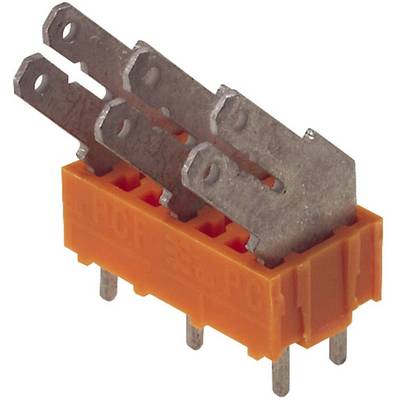 Narančasti, višepolni električni priključak s tri metalna kontakta. Služi za spajanje elektroničkih sklopova.