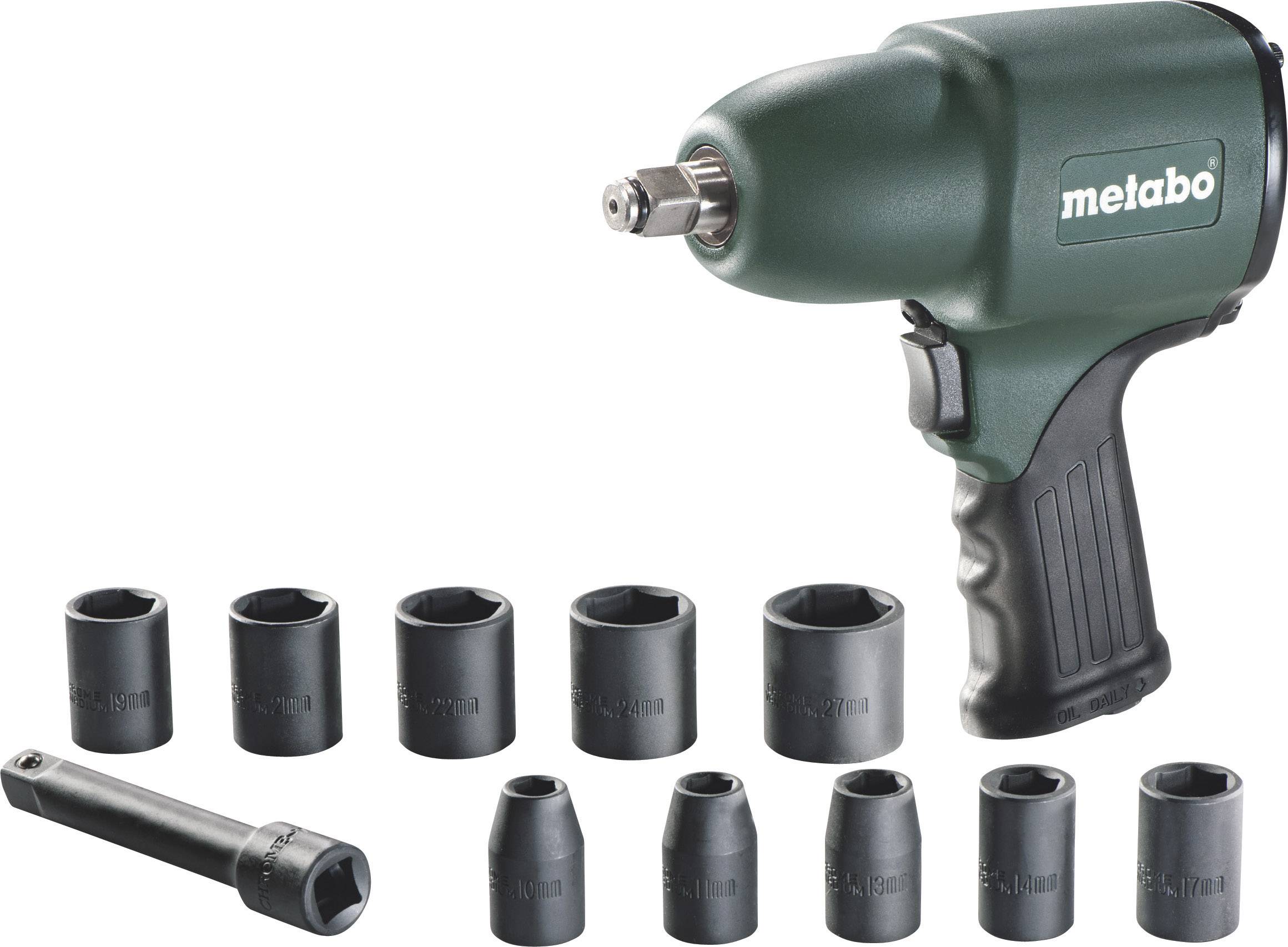Metabo DSSW 360 Set 604118500 Pneumatisk mutterdragare Verktygsf&auml;ste: 1/2 Vridmoment (max.): 360 Nm inkl. Tillbeh&ouml;r