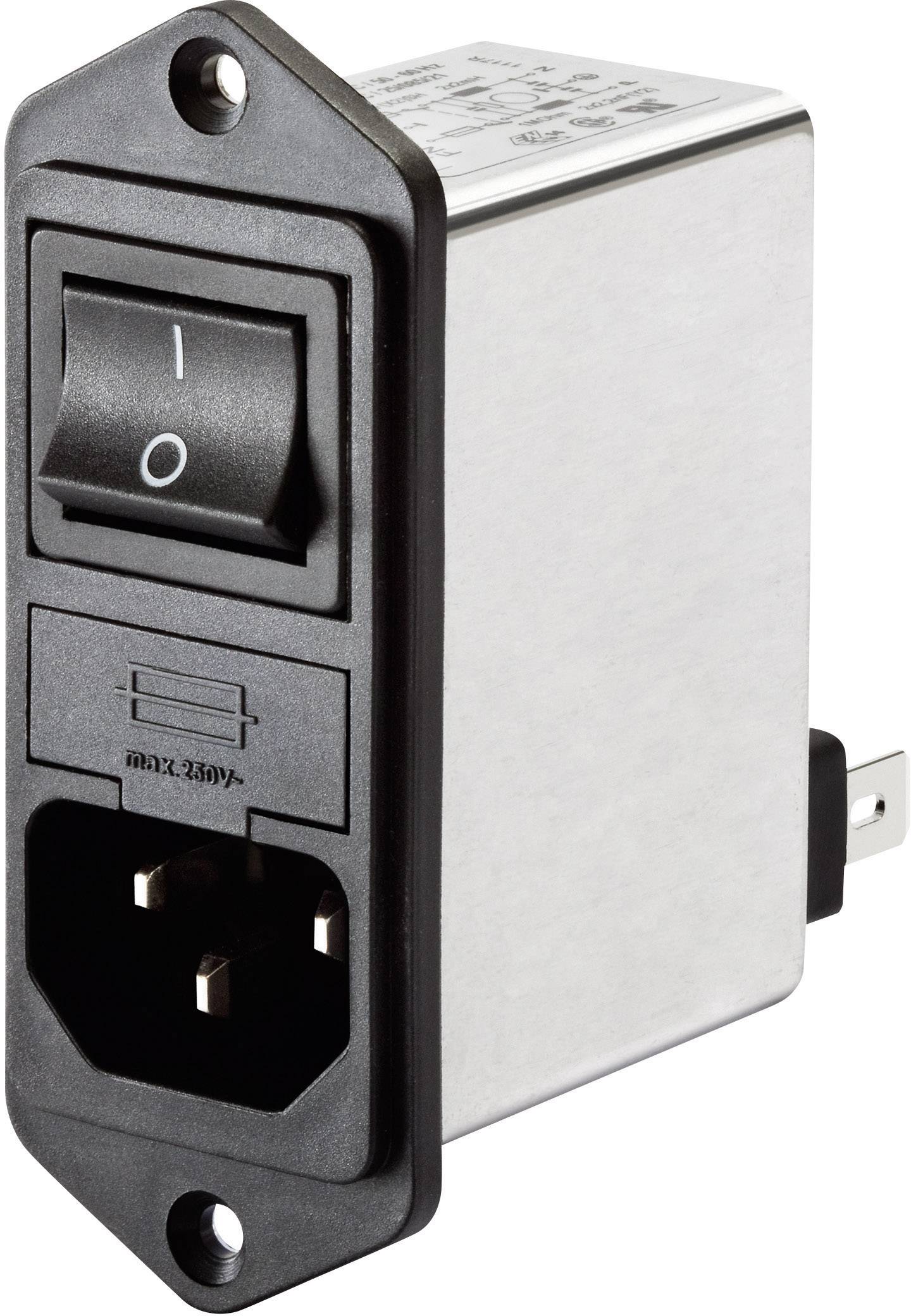 Mrežni prekidač s funkcijom uključivanja/isključivanja i integriranim priključkom, pogodan za 250 volti, često korišten u elektroničkim uređajima.